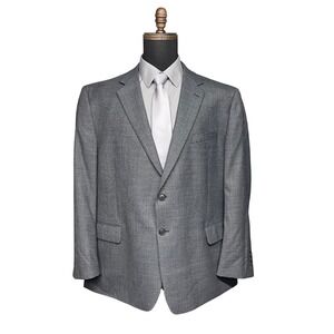 Joseph & Feiss Gold Sport Coat Men 48 Short Gray Wool Blend Blazer Executive Fit